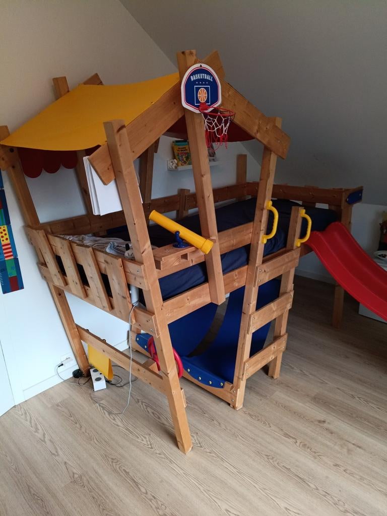 Hoogslaper met glijbaan van Wickey, Enfants & Bébés, Chambre d'enfant | Lits superposés & Lits mezzanines, Lit mezzanine, Enlèvement ou Envoi