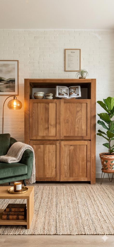 Buffet en teck 160*116*45 - Artisanat intemporel, Maison & Meubles, Teck, 25 à 50 cm, Comme neuf, 100 à 150 cm