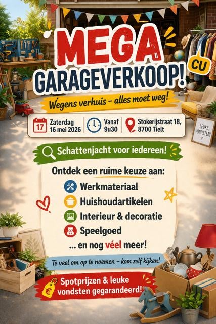 Garageverkoop, Diversen, Rommelmarktspullen, Gebruikt, Ophalen