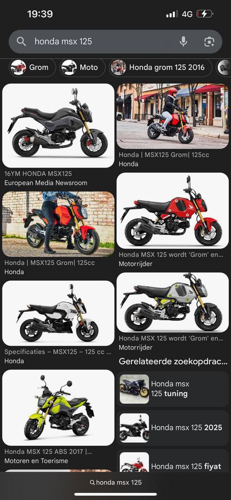 Gezocht: Honda MSX 125 (Grom) vanaf 2016, Motoren, Particulier