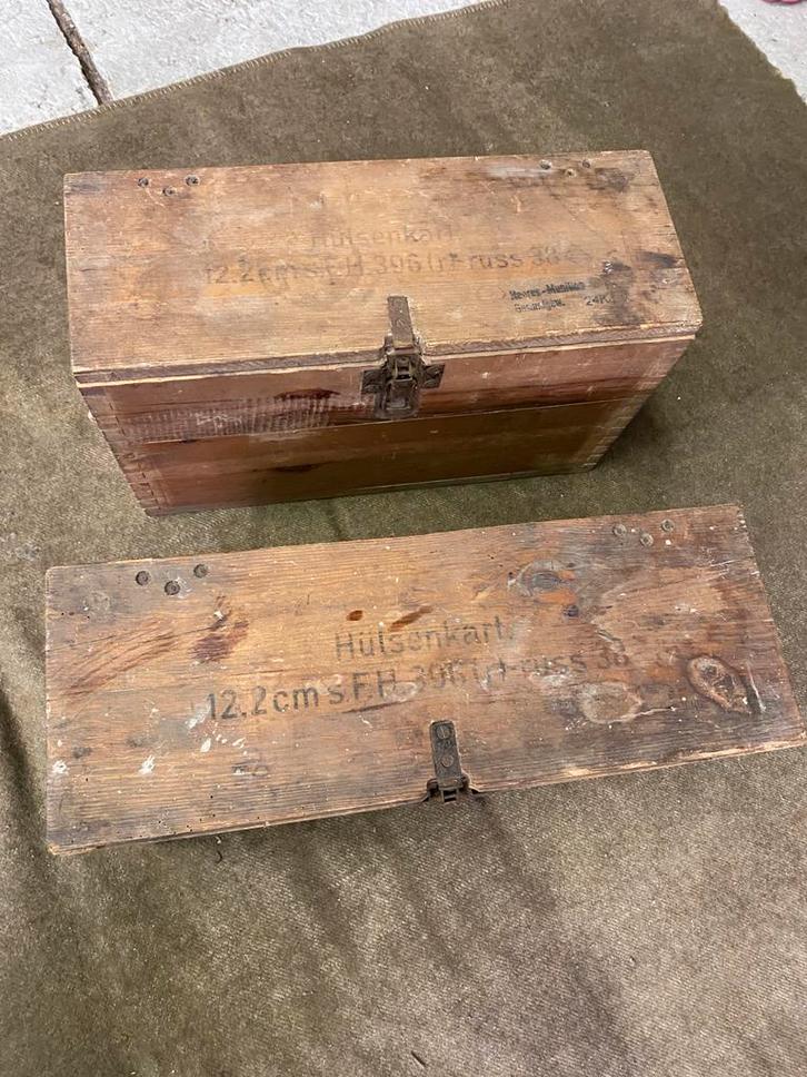 caisse allemand 1943 pour obus russe de prise, Verzamelen, Militaria | Tweede Wereldoorlog, Ophalen of Verzenden