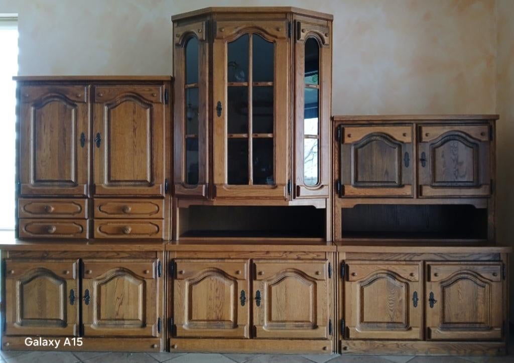 Modulair eikenhouten meubilair, Ophalen, Eikenhout, Zo goed als nieuw, 200 cm of meer