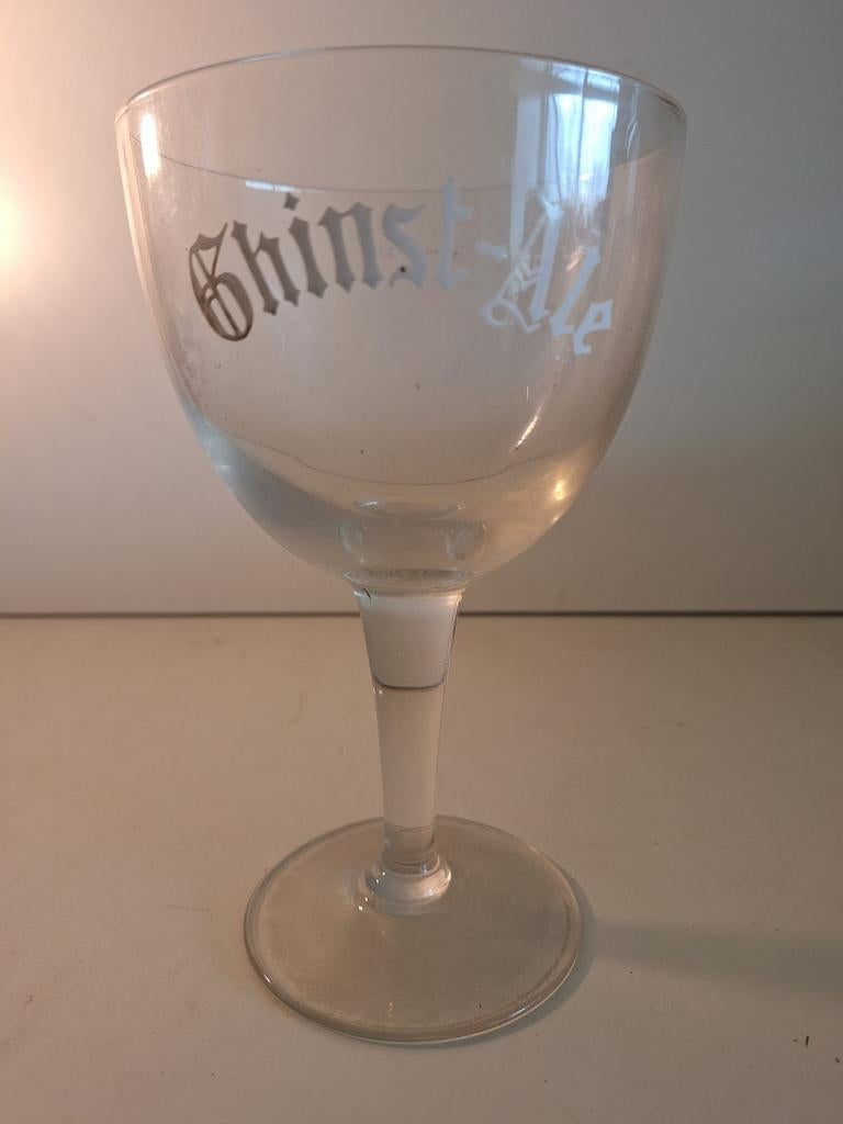 Oud bierglas Ghinst ale brouwerij Vanderghinste Kortrijk, Ophalen of Verzenden