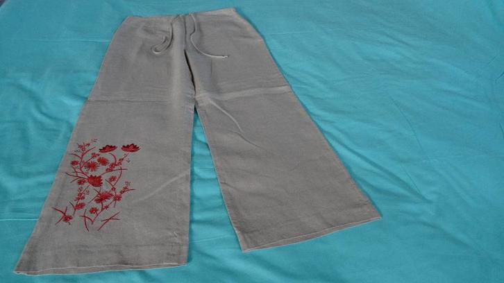 PANTALON 100% LIN MARQUE 1 2 3 JAMBES LARGES, Vêtements | Femmes, Culottes & Pantalons, Comme neuf, Taille 36 (S), Beige, Longs