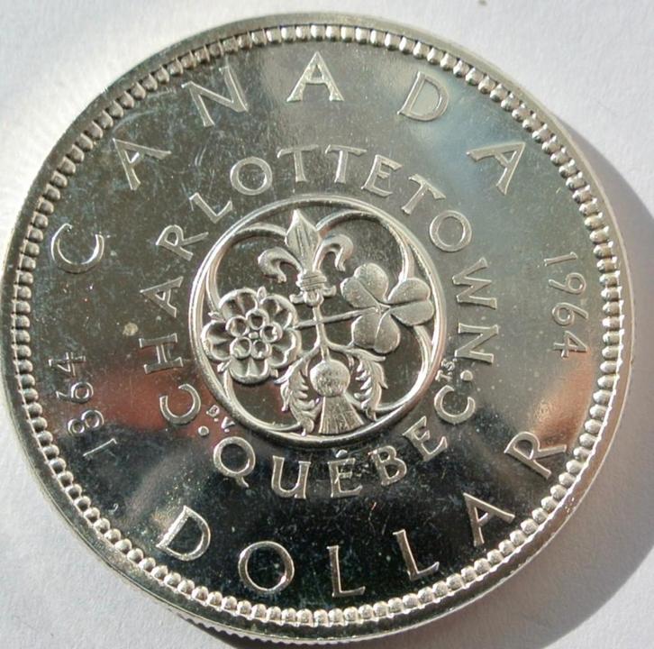 Av Pce CANADA KM #58 „DOLLAR SILVER” UIT 1964, Postzegels en Munten, Munten | Amerika, Losse munt, Noord-Amerika, Zilver, Ophalen of Verzenden