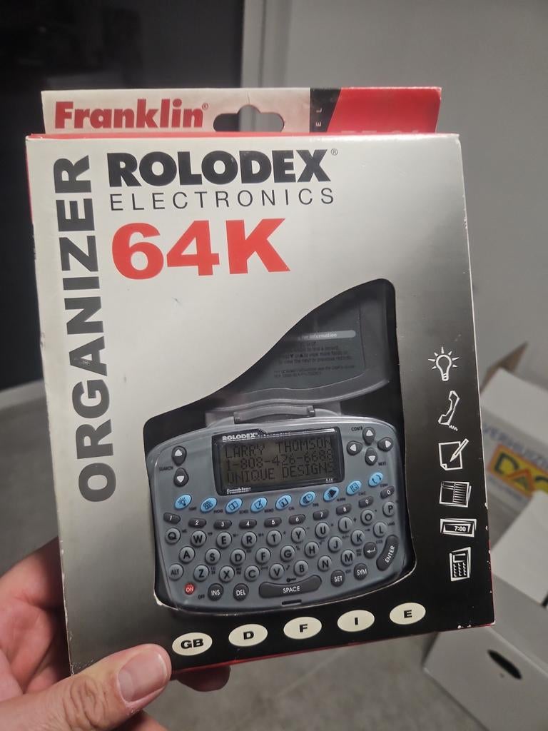 digitale adres-/contactenmanager: de Franklin Rolodex Organi, Ophalen