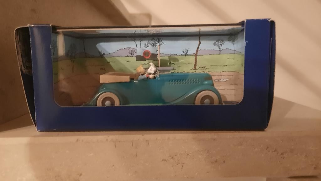 kuifjes autootjes plus beeldje professor Zonnebloem, Verzamelen, Ophalen, Kuifje, Gebruikt