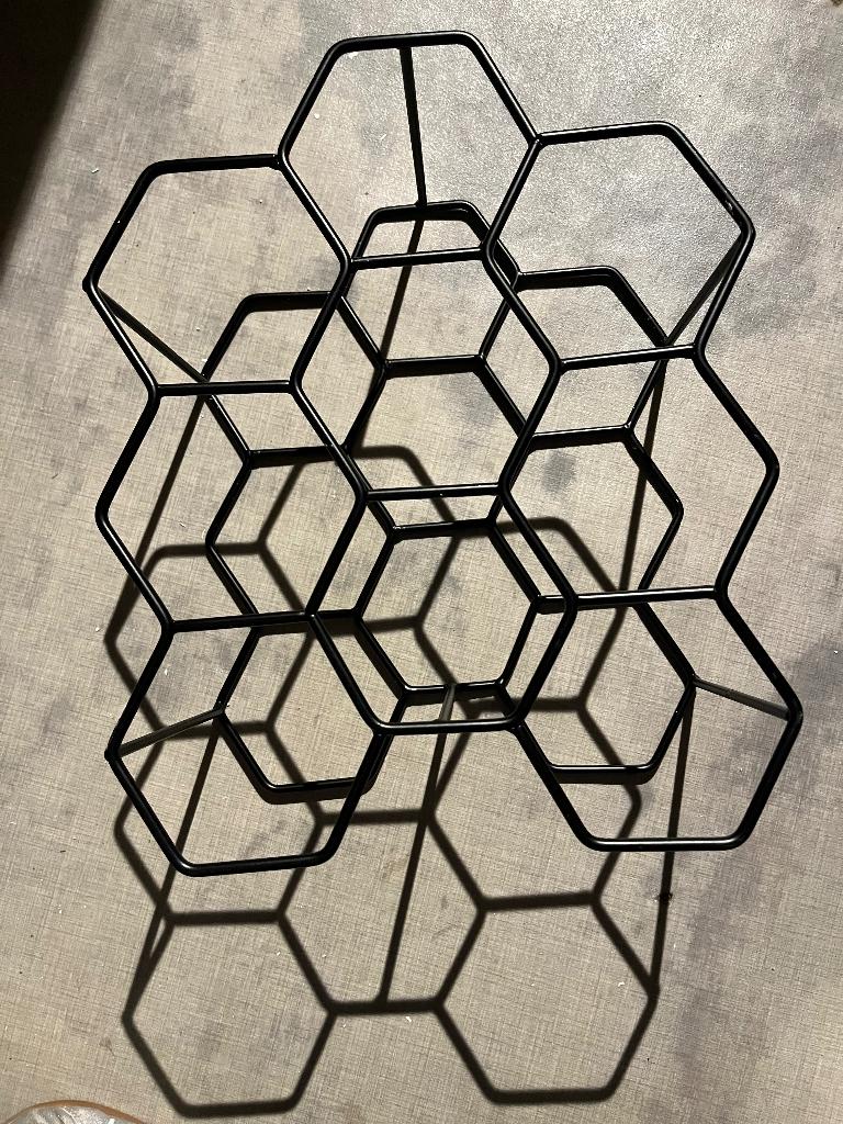 Zwart metalen flessenrek, 5 tot 15 flessen, Ophalen of Verzenden, Zo goed als nieuw, Metaal