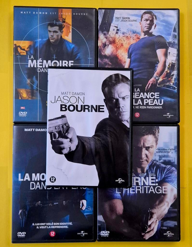 5x DVD 📀 Jason Bourne - Matt Damon / Clive Owen, Cd's en Dvd's, Dvd's | Thrillers en Misdaad, Gebruikt, Actiethriller, Alle leeftijden