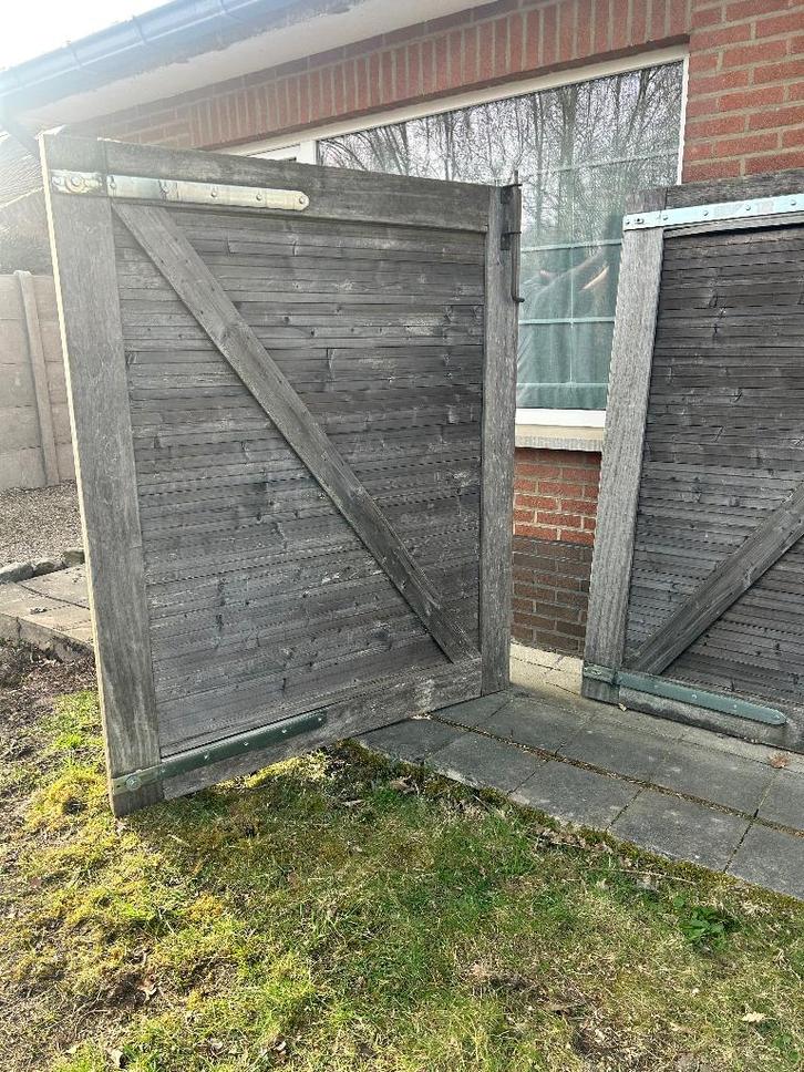 Houten poort 3 m, Jardin & Terrasse, Portes de jardin, Utilisé, Portail battant, Bois, 150 à 200 cm, 200 cm ou plus, Enlèvement