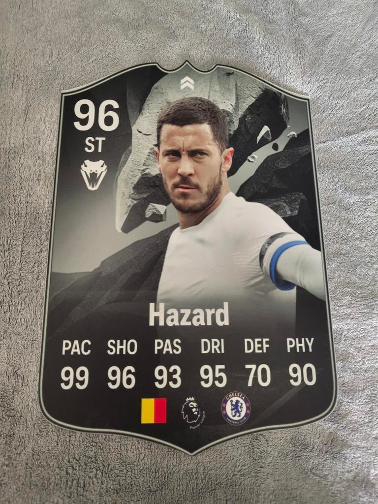 Voetbalkaartje (37cmx25cm) - Eden Hazard / Chelsea, Ophalen, Zo goed als nieuw, Poster, Plaatje of Sticker