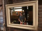 Nieuwe spiegel roomwitte lijst facetgeslepen glas flamant, Ophalen, Nieuw, 75 tot 100 cm, Minder dan 100 cm