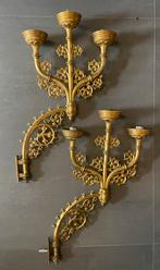Antieke wandverlichting verguld, Antiquités & Art, Antiquités | Bougeoirs, Enlèvement ou Envoi, Cuivre ou Bronze