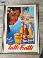 reclamebord 1950 Tutti Frutti limonade Dikkelvenne, Verzamelen, Ophalen of Verzenden, Zo goed als nieuw, Reclamebord