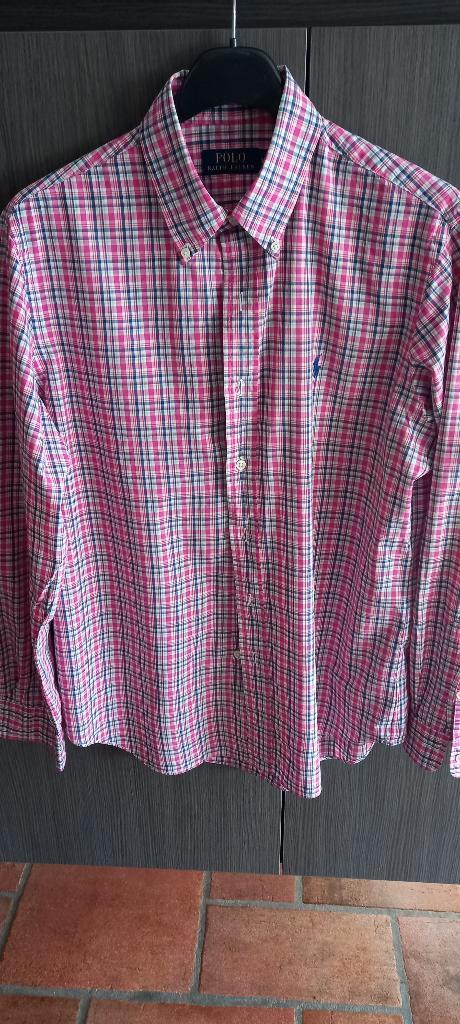 geruit overhemd heren Ralph Lauren roze maat M, Kleding | Heren, Overhemden, Zo goed als nieuw, Halswijdte 39/40 (M), Roze, Ophalen of Verzenden