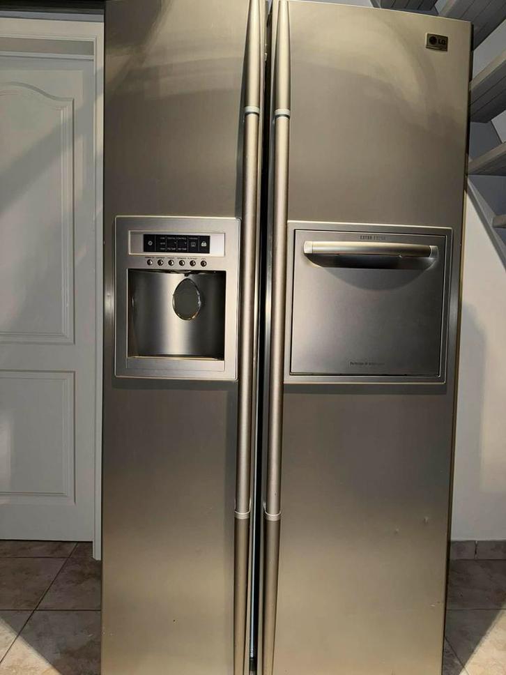 Frigo Américain LG Inox – Distributeur et Mini-Bar, Electroménager, Réfrigérateurs & Frigos, Comme neuf, Enlèvement