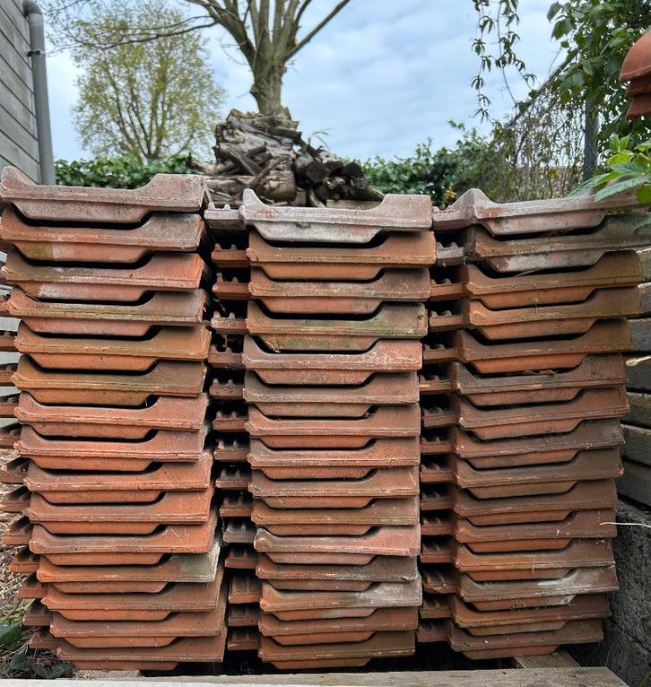 Rode dakpan rustiek klei, Bricolage & Construction, Tuiles & Revêtements de toit, Utilisé, Tuiles, Pierre ou Argile, Rouge, 10 à 15 m²