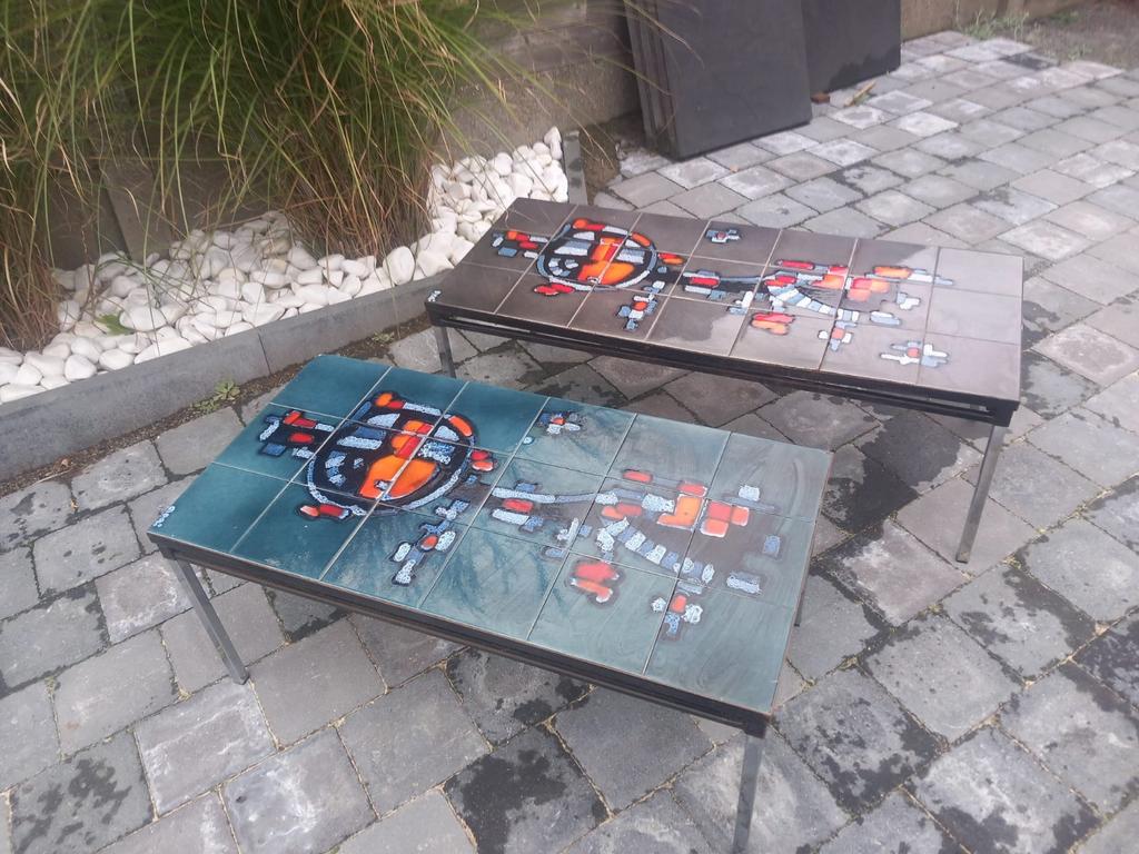 Vintage Adri (Belarti) set van 2 tegeltafels - Jaren 60 70, Antiek en Kunst, Curiosa en Brocante, Ophalen