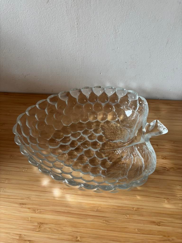 Grote glazen vintage serveerschaal druiventros, Ophalen
