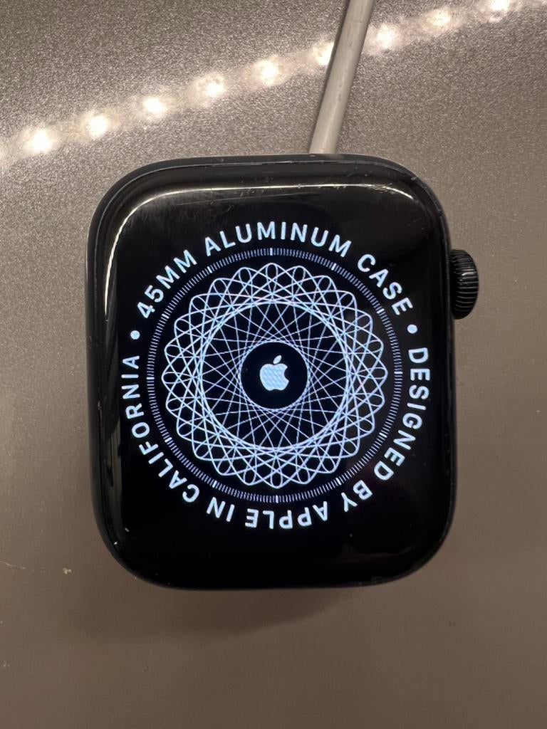 Apple watch series 7 45mm midnightblue, Ophalen, Gebruikt, Zwart, IOS