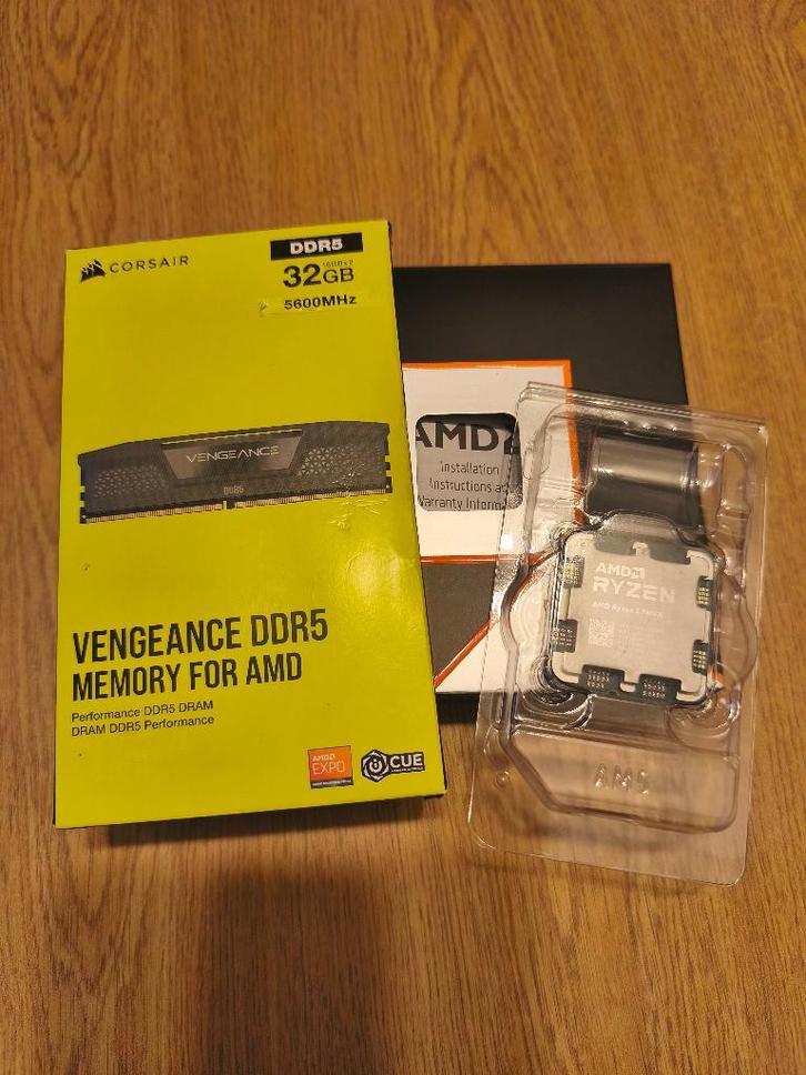 DDR5 - 32 GB (2x16 GB) - 5600 MT/s - CAS 36 + AMD 7600X, Computers en Software, RAM geheugen, Gebruikt, Desktop, 32 GB, DDR5, Ophalen