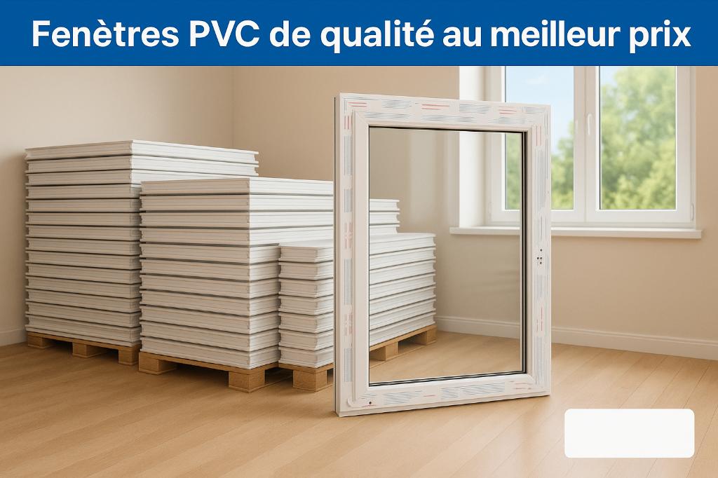 PVC-FRAME MET DUBBELE BEGLAZING — GROTE VOORRAAD, Ophalen of Verzenden, Nieuw