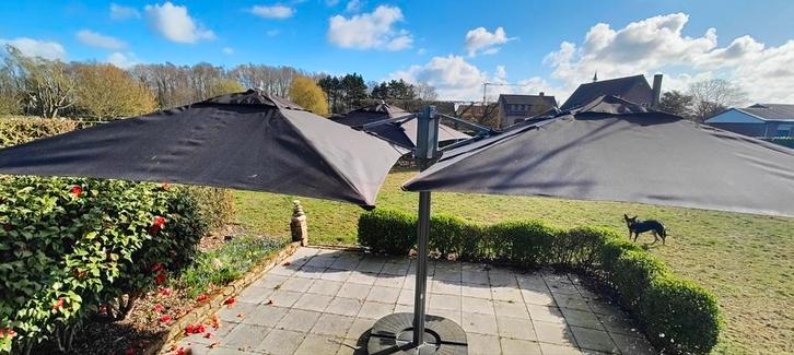 Parosol 4-delig Tomoko | 4x4 m + Voetstuk 4 stuks | 4x30 kg, Jardin & Terrasse, Parasols, Base de parasol, Enlèvement