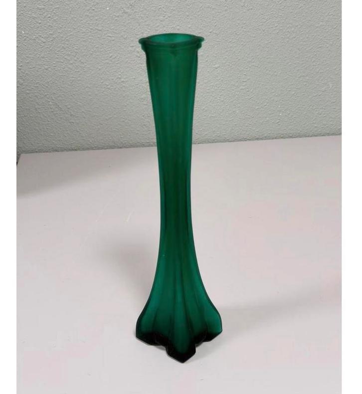 Vase en verre vert vintage design années 1930 - 30 cm, Antiquités & Art, Antiquités | Vases, Enlèvement ou Envoi