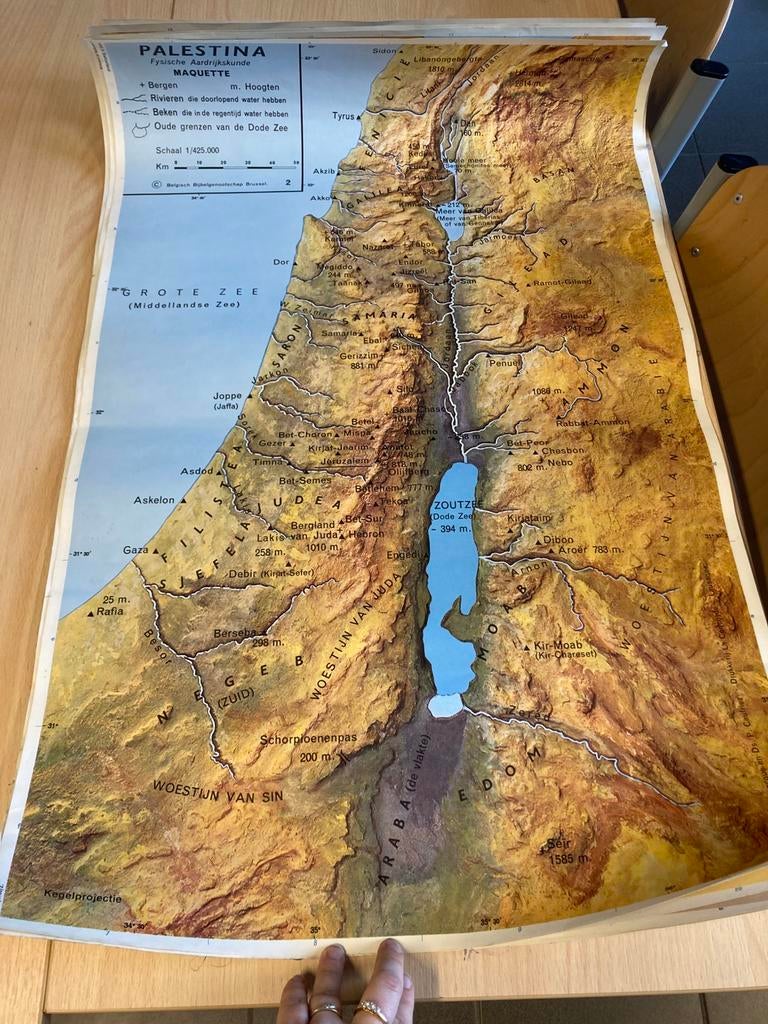 Landkaarten Israël palestina godsdienst, Antiek en Kunst, Antiek | Schoolplaten, Ophalen of Verzenden, Overige thema's
