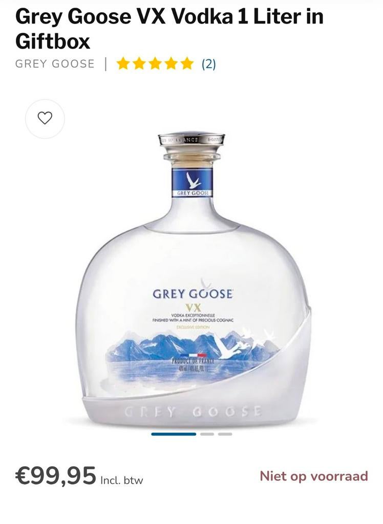 Special Grey Goose VX Vodka, Nieuw, Ophalen of Verzenden, Vol, Overige typen