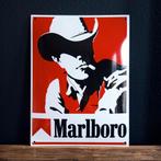 Emaille Schild MARLBORO Reclamebord Tabak Sigaretten Vintage, Envoi, Utilisé, Panneau publicitaire