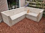 Unieke kwaliteit loungebank, complete loungeset steigerhout, Tuin en Terras, Ophalen, Nieuw, Steigerhout, Loungeset