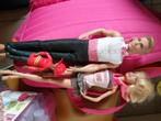Barbie sportief + Ken feest + kleine brandweer Barbie + 2 ju, Enlèvement, Utilisé, Barbie