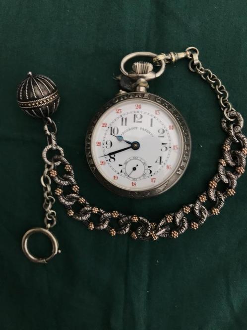 Roskopf Patent Zeldzaam Zakhorloge, Handtassen en Accessoires, Horloges | Antiek, Zakhorloge, Overige merken, Overige materialen