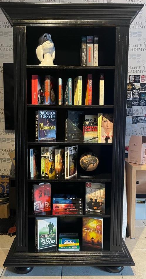 Prachtig gerestylde zwart eiken boekenkast, Huis en Inrichting, Kasten | Boekenkasten, Zo goed als nieuw, Ophalen