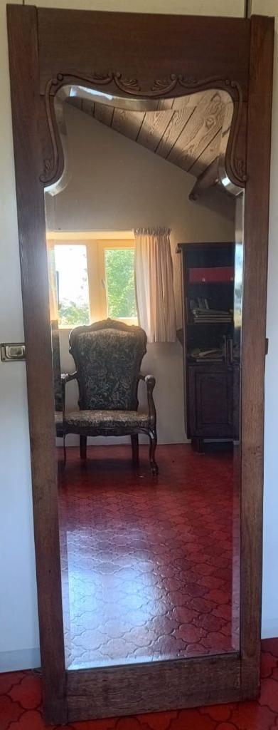 Grote antieke spiegel, Huis en Inrichting, Woonaccessoires | Spiegels, Zo goed als nieuw, 50 tot 75 cm, 150 tot 200 cm, Rechthoekig