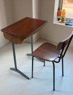 Retro schoolbank met stoel, Ophalen, Gebruikt, Tafel(s) en Stoel(en)