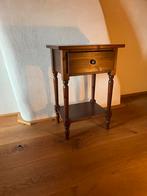 Houten bijzettafel met schuif, Huis en Inrichting, Tafels | Bijzettafels, Minder dan 55 cm, Gebruikt, Rechthoekig, Hout