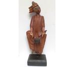 Jolie statue avec socle de musicien indonésien ou birman, Antiquités & Art, Envoi