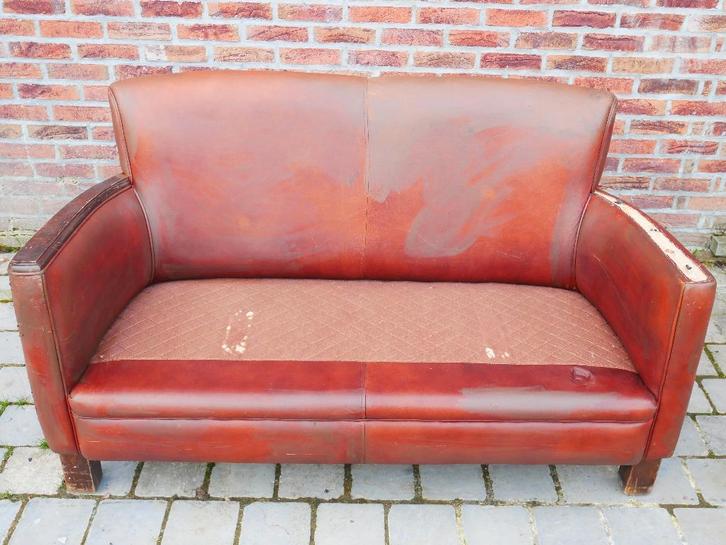 Fauteuils "club", Huis en Inrichting, Fauteuils, Gebruikt, Hout, Leer, 50 tot 75 cm, Minder dan 75 cm, Ophalen