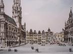 1988 Roger Hebbelinck Grand Place de Bruxelles & certificaat, Antiek en Kunst, Ophalen of Verzenden
