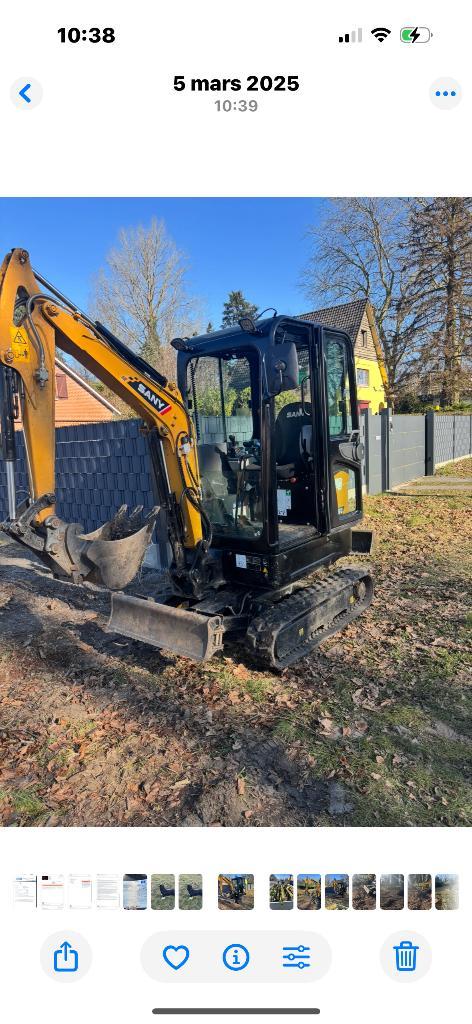 Mini pelle sany, Articles professionnels, Machines & Construction | Grues & Excavatrices, Chargeuse-pelleteuse, Enlèvement ou Envoi