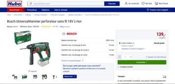 Bosch UniHammer 18V - Neuf, Scellé - 99 € (HUBO : 139 €) beschikbaar voor biedingen