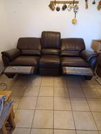 Canapé cuir brun Château d'Ax relax électique, Ophalen, Driepersoons, Leer, Zo goed als nieuw