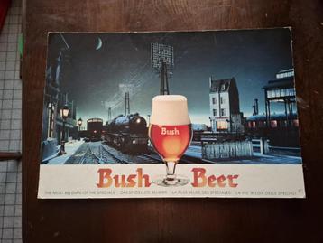 Pub Carton Bush beer, Enlèvement ou Envoi, Utilisé, Panneau, Plaque ou Plaquette publicitaire, Autres marques
