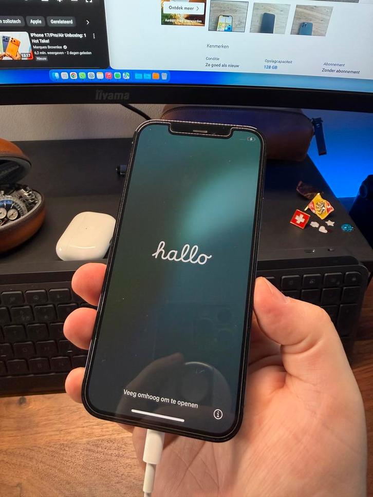 Iphone 12 pro - 128gb - blauw, Telecommunicatie, Mobiele telefoons | Apple iPhone, iPhone 12, Blauw, Ophalen