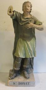 zeldzaam antiek terra cotta heiligenbeeld St Donatius 19eeuw, Antiek en Kunst, Antiek | Religieuze voorwerpen, Ophalen