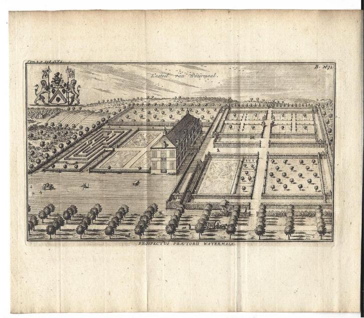 1770 - kasteel van Watermaal-Bosvoorde, Antiek en Kunst, Kunst | Etsen en Gravures, Verzenden