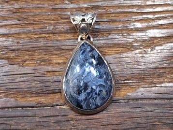 Druzy smoky topaz hanger ingelegd in zilver, jaren 60-70 beschikbaar voor biedingen