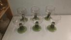 6 verres à vin Roemer vintage sur socle vert, Enlèvement ou Envoi